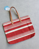 Hysteric Glamour Striped Leather Detailed Tote Bag