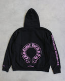 Chrome Hearts Online Exclusive Pink Horseshoe Pullover Hoodie