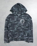 Chrome Hearts Camo Spine Cross Horseshoe Zip Up Hoodie