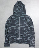 Chrome Hearts Camo Spine Cross Horseshoe Zip Up Hoodie