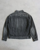 Balenciaga Sun Dyed Logo Denim Jacket