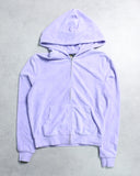 OVO Terry Cloth Monogram Cropped Zip Up Hoodie