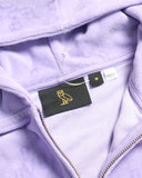 OVO Terry Cloth Monogram Cropped Zip Up Hoodie