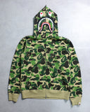 BAPE Green Camo Shark Full Zip Up Hoodie