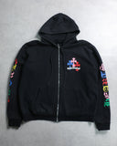 Chrome Hearts Multicolor Cross Cemetery Zip Up Hoodie