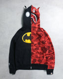BAPE DC Batman Split Camo Shark Full Zip Up Hoodie
