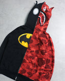 BAPE DC Batman Split Camo Shark Full Zip Up Hoodie