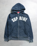 Supreme Ash Zip Up Thermal Hooded Sweatshirt