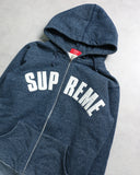 Supreme Ash Zip Up Thermal Hooded Sweatshirt