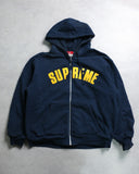 Supreme Arc Logo Zip Up Themal Hooded Sweatshirt