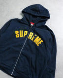 Supreme Arc Logo Zip Up Themal Hooded Sweatshirt