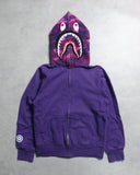 BAPE Purple Camo Shark Zip Up Hoodie