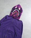 BAPE Purple Camo Shark Zip Up Hoodie