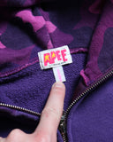 BAPE Purple Camo Shark Zip Up Hoodie