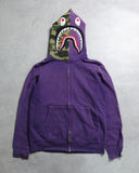 BAPE Purple Camo Shark Zip Up Hoodie