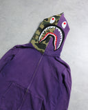 BAPE Purple Camo Shark Zip Up Hoodie