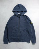 Stone Island Patch Badge Zip Up Hoodie