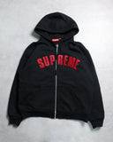 Supreme Arc Logo Zip Up Themal Hooded Sweatshirt