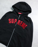 Supreme Arc Logo Zip Up Themal Hooded Sweatshirt