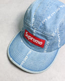 Supreme Denim Spell Out Box Logo Camp Cap