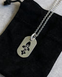 Chrome Hearts Fleur Dagger Dog Tag .925 Silver Pendant