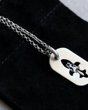 Chrome Hearts Fleur Dagger Dog Tag .925 Silver Pendant