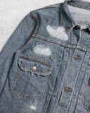 Hysteric Glamour Distress Stitched Denim Trucker Jacket