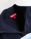 Supreme Script Stripe Half Zip Sweater