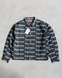 Supreme Jacquard Logos Denim Trucker Jacket Raw Denim