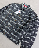 Supreme Jacquard Logos Denim Trucker Jacket Raw Denim