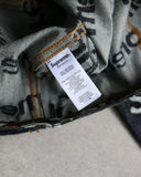 Supreme Jacquard Logos Denim Trucker Jacket Raw Denim