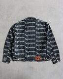 Supreme Jacquard Logos Denim Trucker Jacket Raw Denim