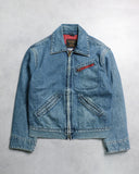 Hysteric Glamour Plaid Lined Cargo Zip Denim Jacket