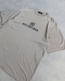 Balenciaga Distressed Mosaic Blur BB Logo Tee