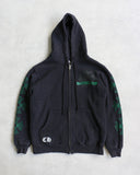 Chrome Hearts Thermal Lined Green Horseshoe Zip Up Hoodie