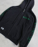 Chrome Hearts Thermal Lined Green Horseshoe Zip Up Hoodie