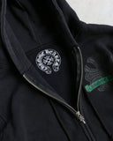 Chrome Hearts Thermal Lined Green Horseshoe Zip Up Hoodie