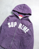 Supreme FW09 Ash Purple Arc Logo Thermal Zip Up Hoodie