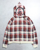 BAPE Plaid Shark Zip Up Hoodie