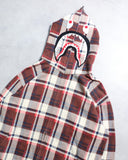 BAPE Plaid Shark Zip Up Hoodie