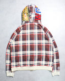 BAPE Plaid Shark Zip Up Hoodie