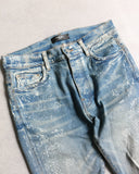 Amiri Bandana Bleach Stained Distressed Skinny Denim Jeans