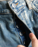 Amiri Bandana Bleach Stained Distressed Skinny Denim Jeans