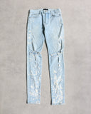 Amiri Bleach Stained Distressed Skinny Denim Jeans