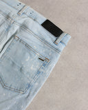 Amiri Bleach Stained Distressed Skinny Denim Jeans