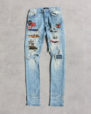 Amiri Patchwork Distressed Skinny Denim Jeans
