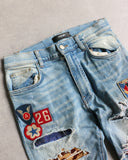 Amiri Patchwork Distressed Skinny Denim Jeans