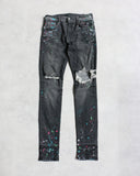 Amiri Paint Splatter Distressed Skinny Denim Jeans