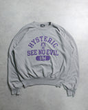 Hysteric Glamour "See No Evil" Collegiate Crewneck