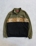 Supreme Paneled Leopard Quarter Zip Sweatshirt
